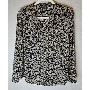 The Limited Collection SZ M Blouse Front Pleat Long Sleeve Lt Wt  Floral Mature